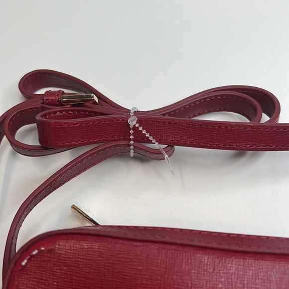 SUPER SALE! Furla Deep Red Leather Shoulder Bag, Double Compartments, NWT! - Picture 5 of 9